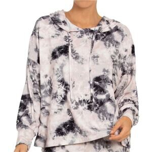 C&C Marble‎ Blue White Print Women's Hoodie Plus Size 2X